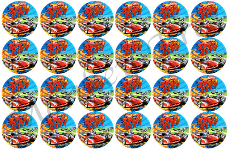 Hot Wheels Edible Cupcake Images Set Of The Monkey Tree