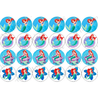 ariel mermaid cupcake image topper party