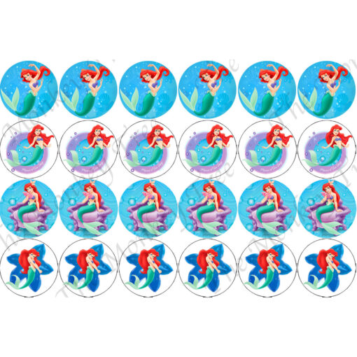 ariel mermaid cupcake image topper party