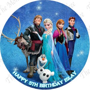 Elsa Anna Olaf Frozen edible cake image Auckland birthday party cake