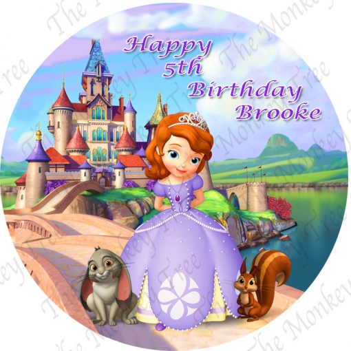 Sofia the First Personalised Edible Cake Image | The Monkey Tree