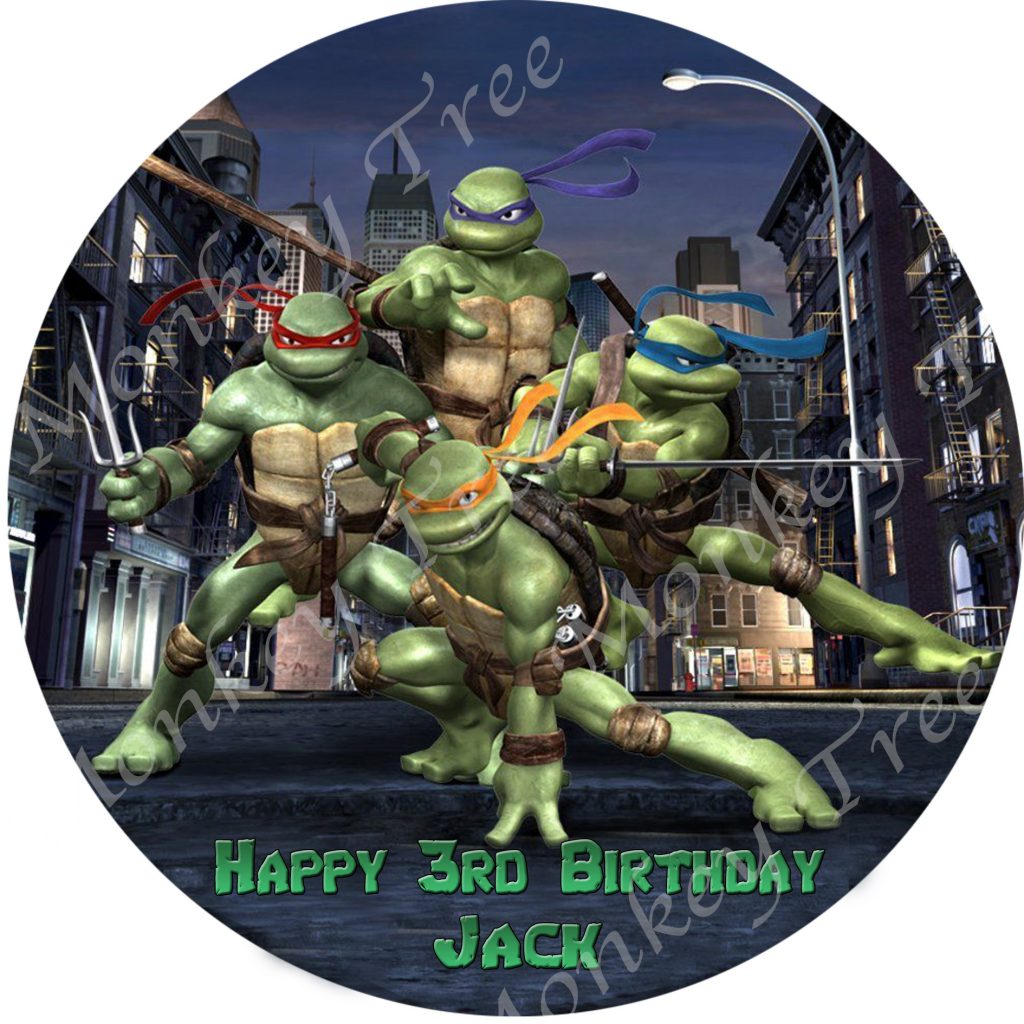 TMNT Edible Cake Image Topper 3 - can be personalised! - The Monkey Tree