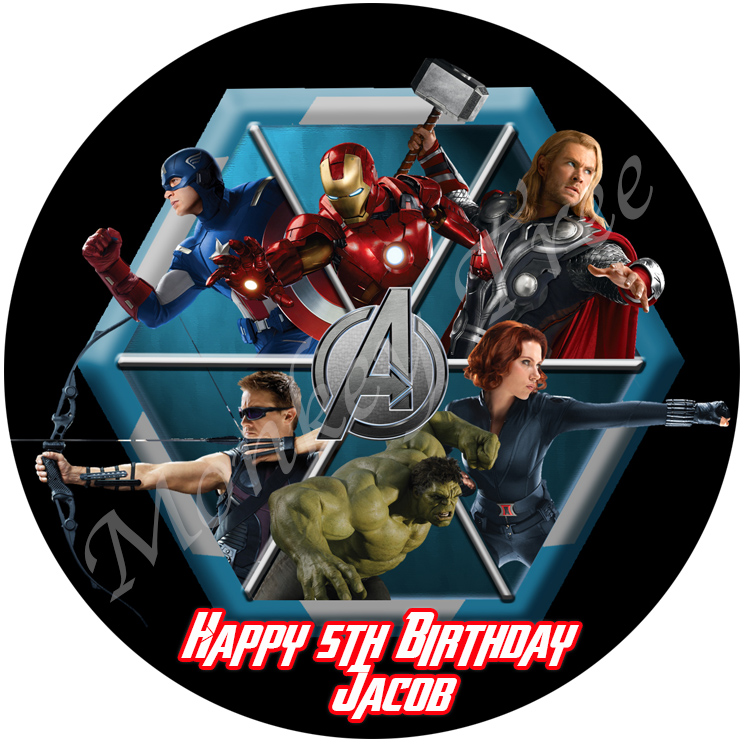 Avengers Personalised Edible Cake Image 2 | The Monkey Tree