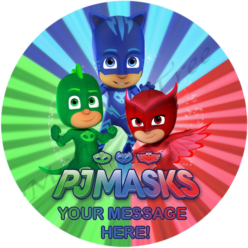 PJ Masks Edible Cake Image Topper - can be personalised! - The Monkey Tree