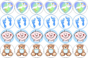 baby shower party birthday 1st cake edible topper cupcakes