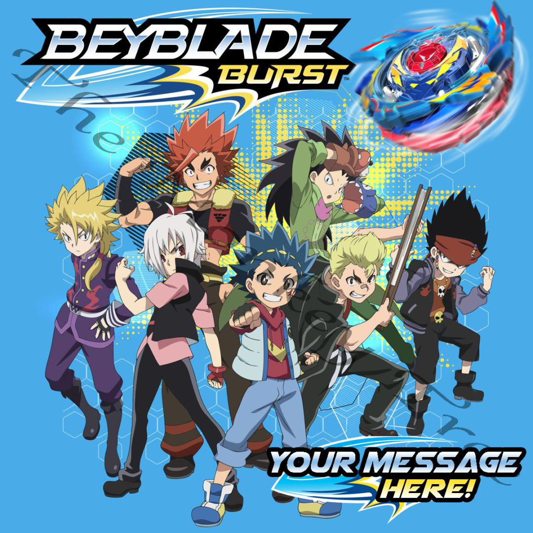 Beyblade Burst Edible Cake Image Topper Square - can be personalised ...