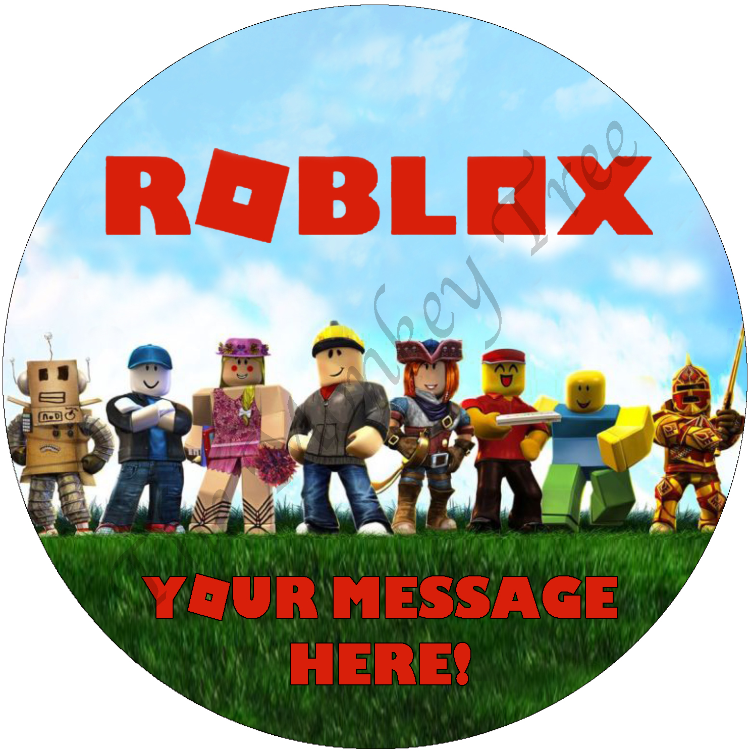 Roblox Fondant Edible Cake Topper Personalised The Monkey Tree - roblox cupcake images