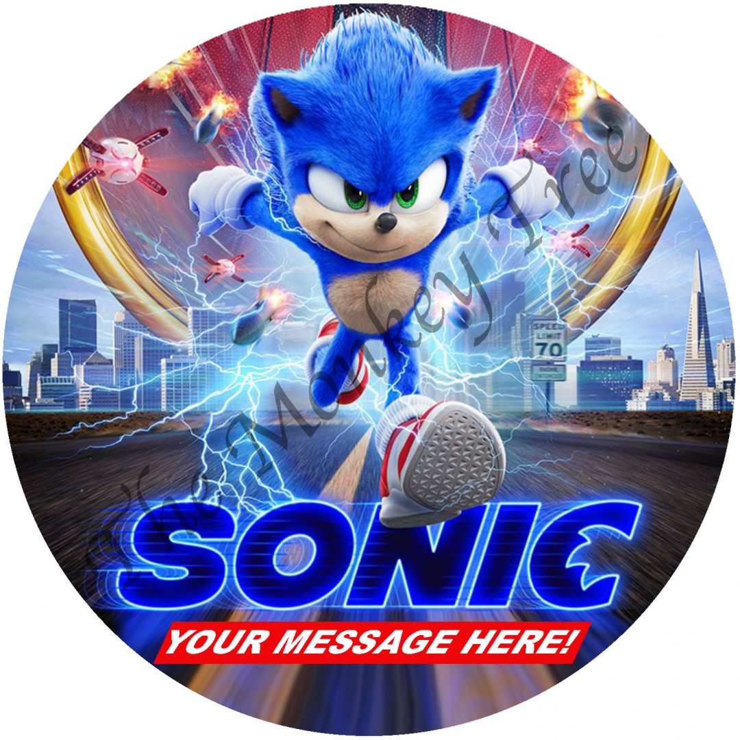 Sonic the Hedgehog Movie Edible Cake Image Topper Circle - can be ...