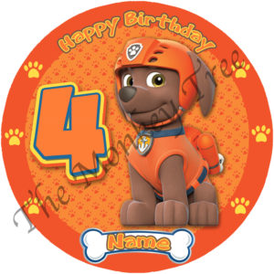 paw patrol edible image fondant cake zuma