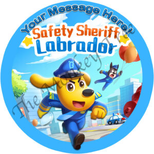 safety sheriff labrador edible cake image topper fondant birthday