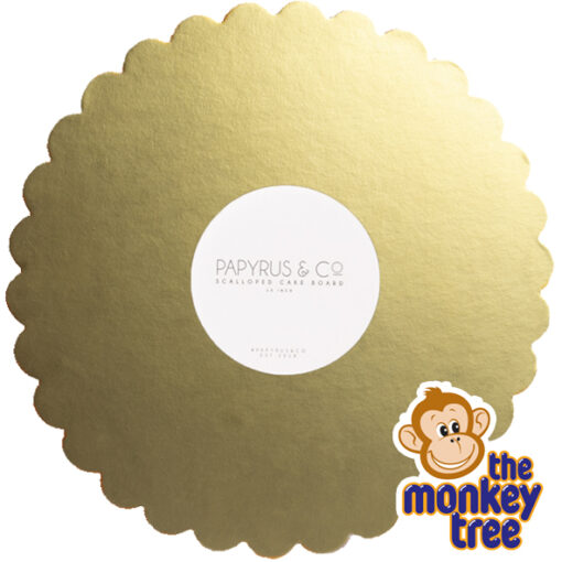 scallop shaped cake board gold