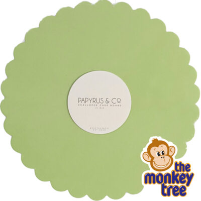 scallop shaped cake board green