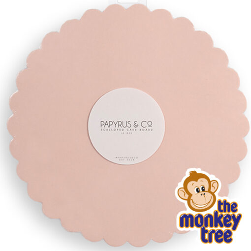 scallop shaped cake board pink