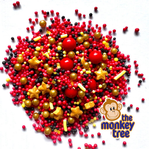 red black gold sprinkle medley mix