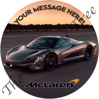 mclaren speedtail edible cake image topper supercar