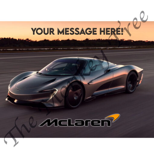 mclaren speedtail edible cake image topper supercar