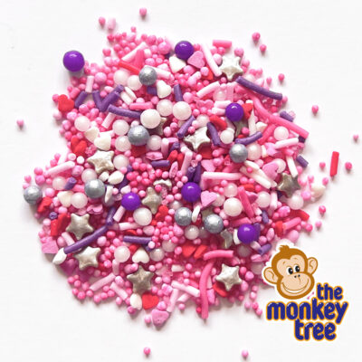 pink sprinkle medley edible sugar