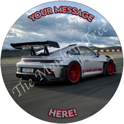 porsche 911 gt3 supercar edible cake image topper